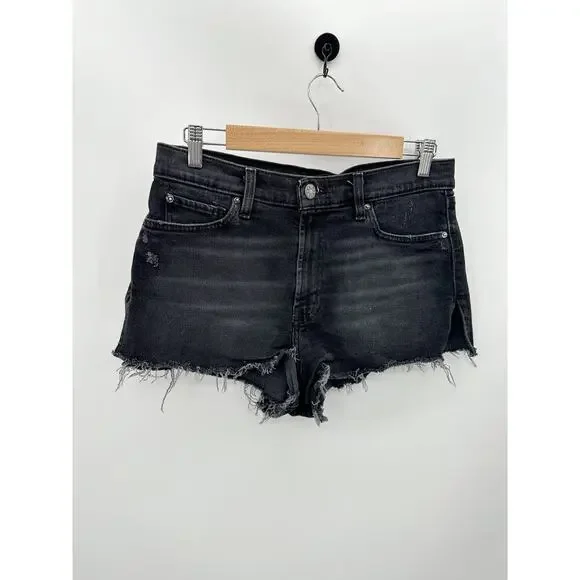 Urban Outfitters BDG Shorts Women 30 Black Denim Tom Girl Mid Rise Cut-Off Jean - Picture 7 of 7